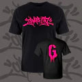 Kids Black Tee Pink Logo